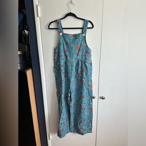 Elegant Floral Blue Jumpsuit